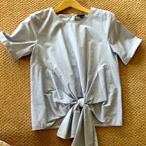 Ann Taylor short sleeve cotton top with tie in front. New without tag.